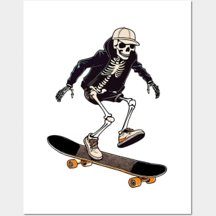 Preppy Skeleton - Skate Vibes Posters and Art